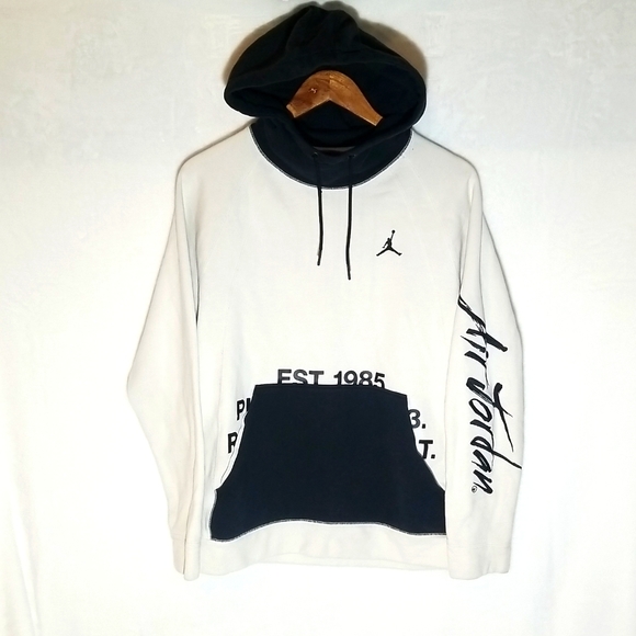 Nike Other - Mens Nike Air Jordan "Career" Pullover Hoodie White Black AV6007-100 Siz…